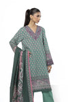 KHAADI-Embroidered | Slub Cotton Fabrics 3 Piece-LKW76B