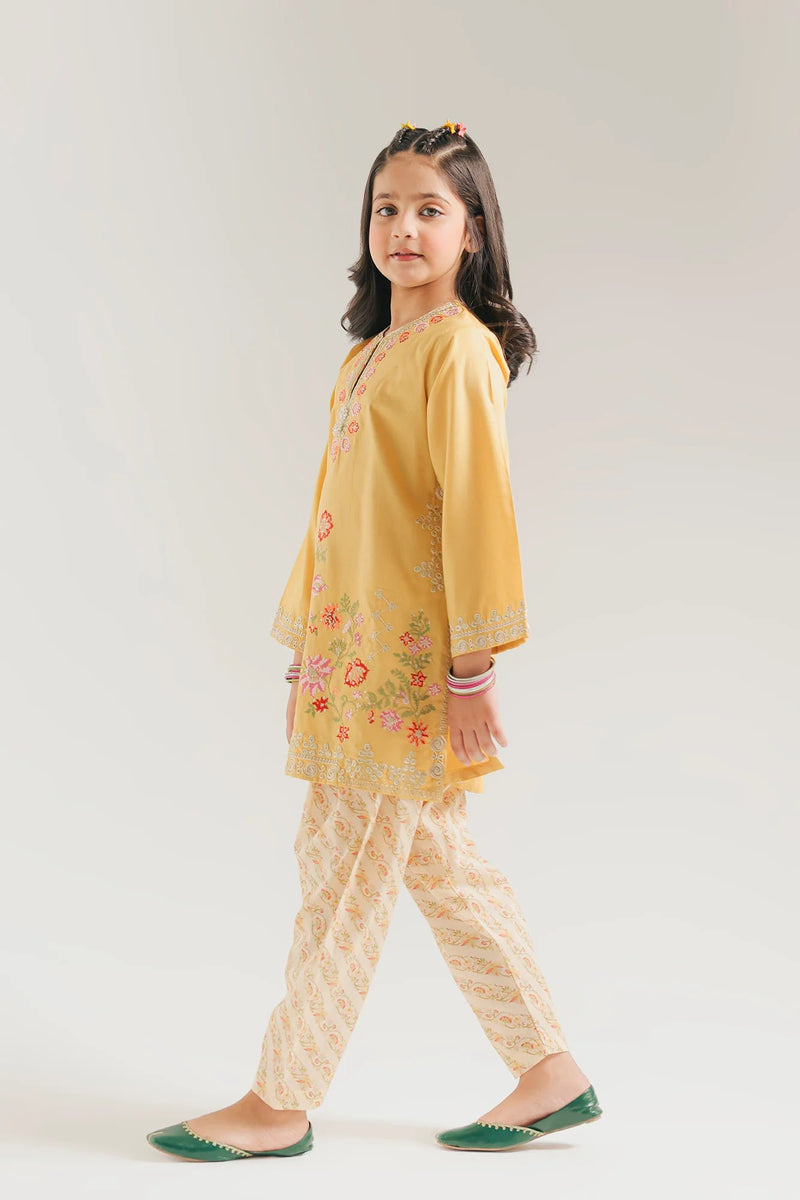 ETHNC Kids Embroidered Suit -PALE YELLOW | E1000/404/225