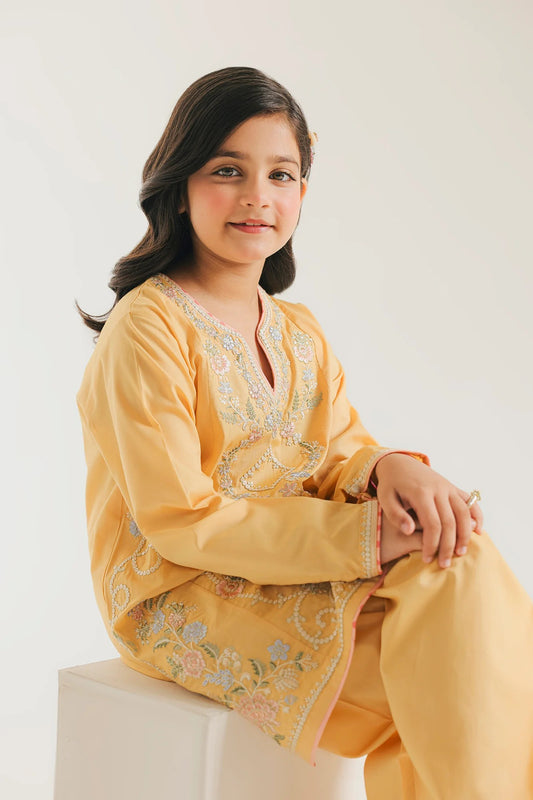 ETHNC Kids-EMBROIDERED SUIT- BRIGHT YELLOW | E0962/404/106