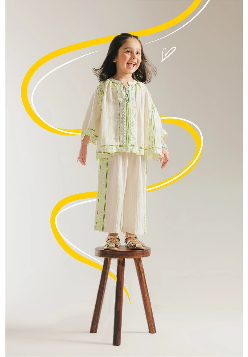 Ethnic Kids - Co-ord Set - Off White E1560 301 002