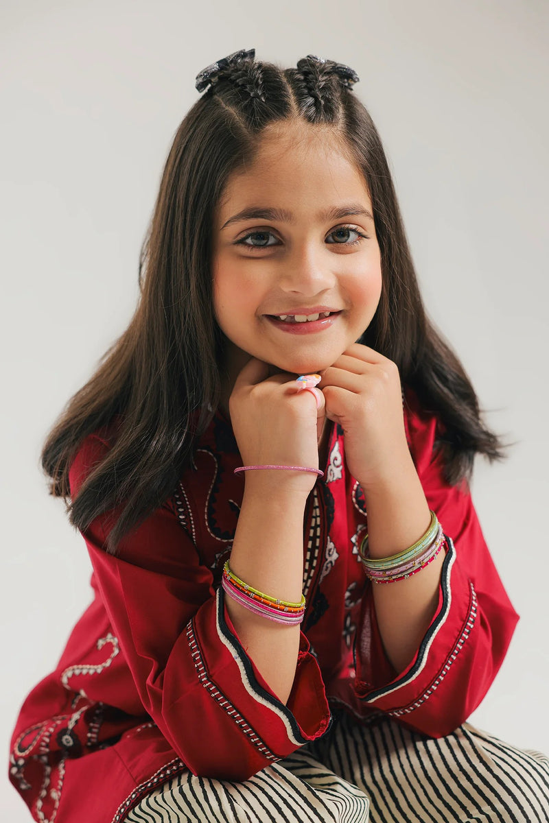 ETHNC Kids Embroidered Suit - WINE | E1568/402/416
