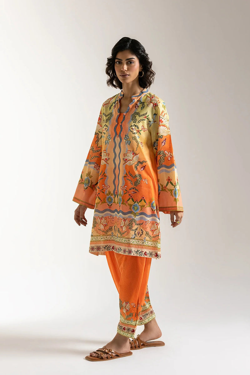 ETHNC Printed Suit -Apple Green (E6158_102_127)