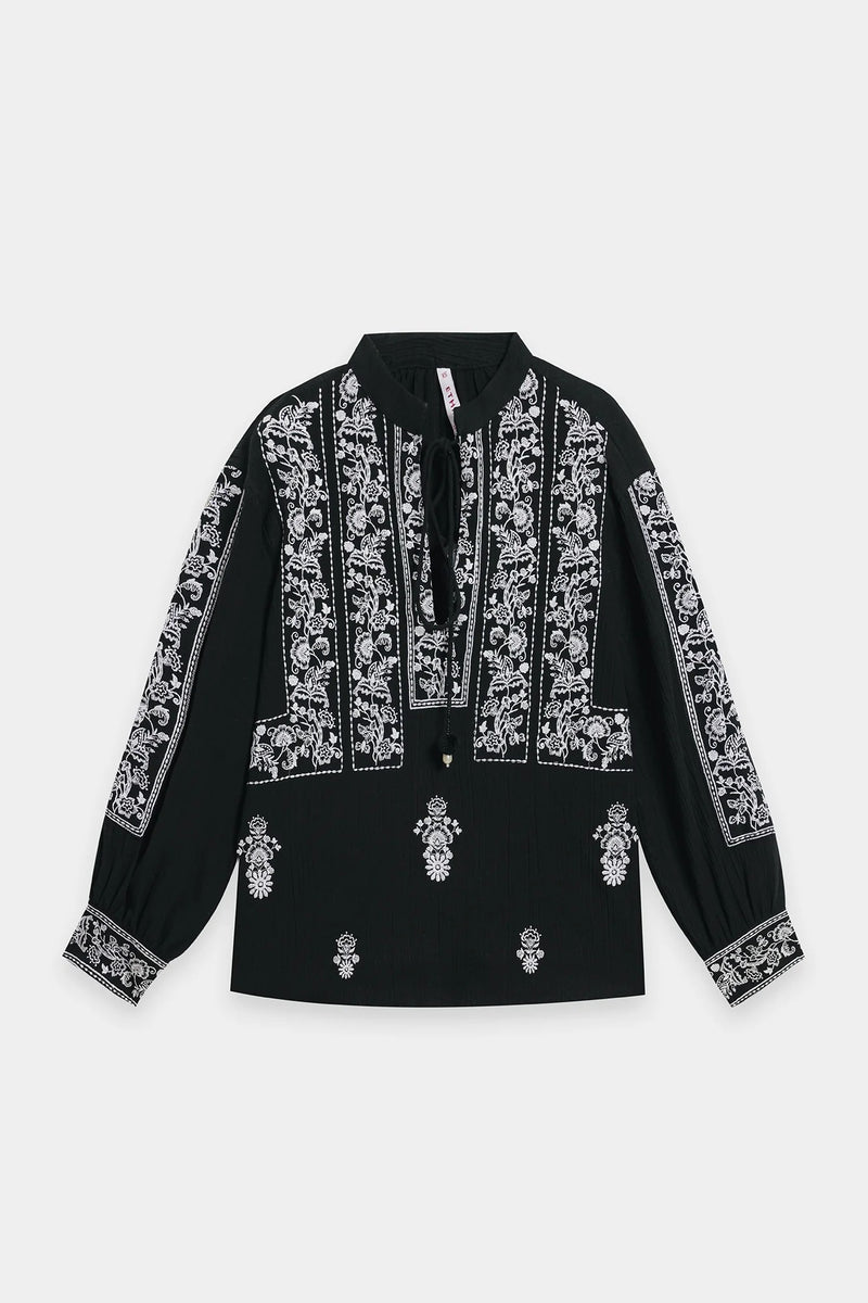 ETHNC Embroidered  Kurti - JET BLACK | S3E0447/119/902