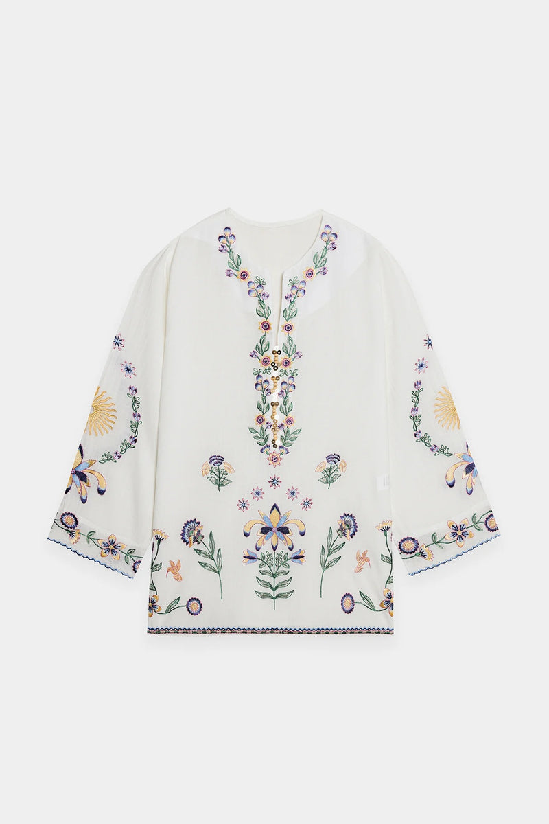 ETHNC Boho Chic Embroidered Kurti White (S3E0541/119/001)