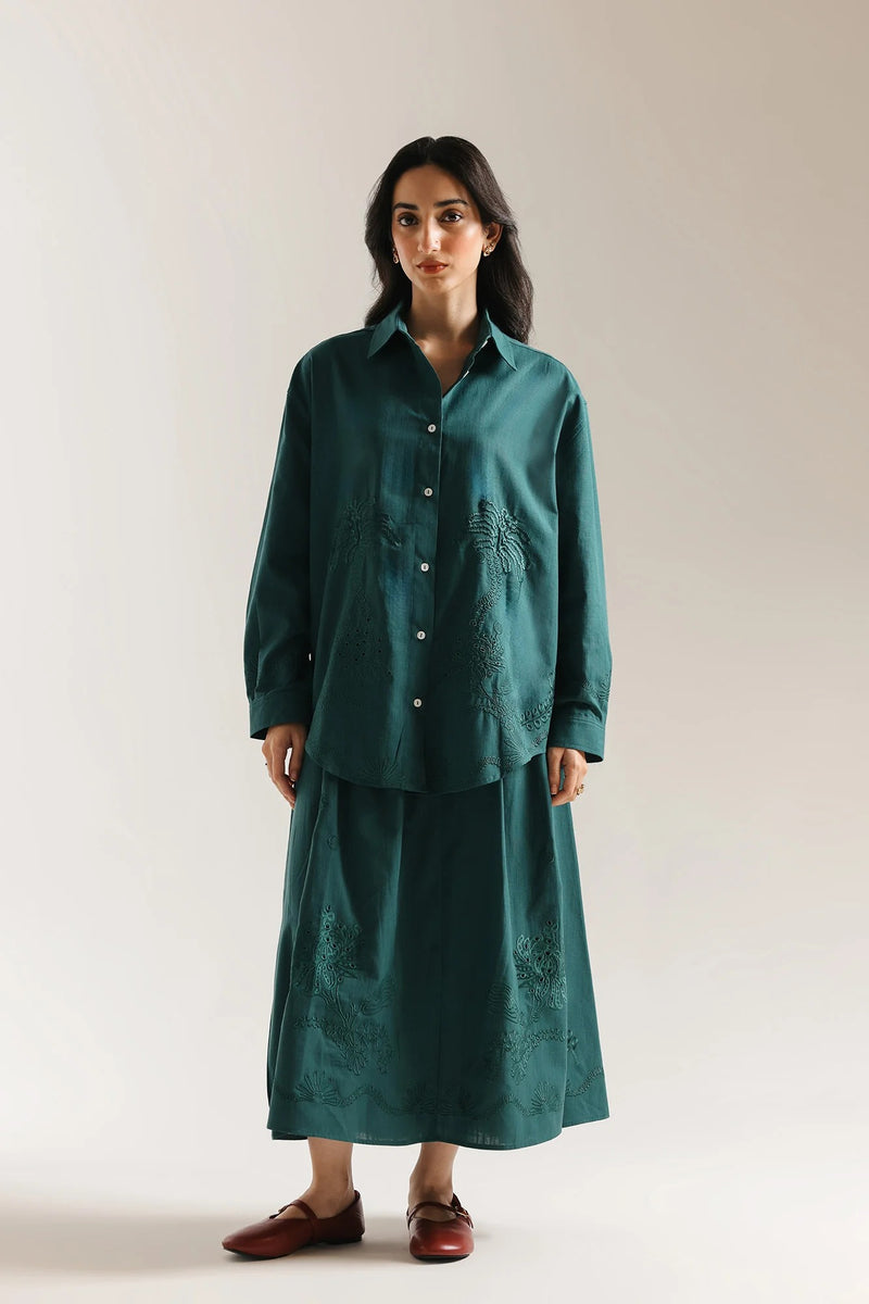 ETHNC suit ( Skirt & Shirt )  TEAL | E0727/106/711
