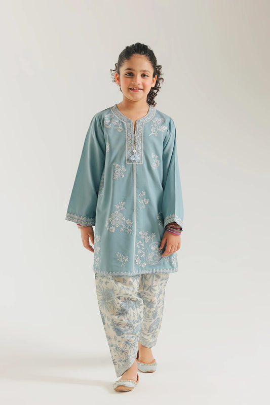 ETHNC Kids -EMBROIDERED SUIT (E1546/402/719 )-Ice Green