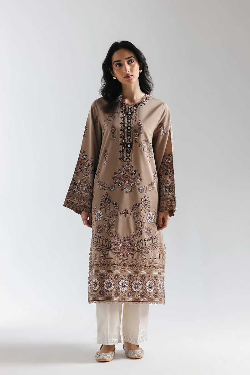 ETHNC - Embroidered Suit (E4134/103/815)-Mocha Color