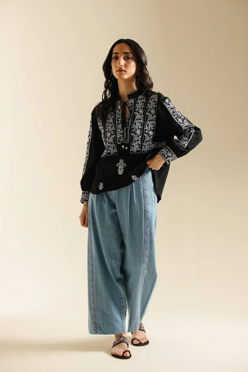 ETHNC Embroidered  Kurti - JET BLACK | S3E0447/119/902