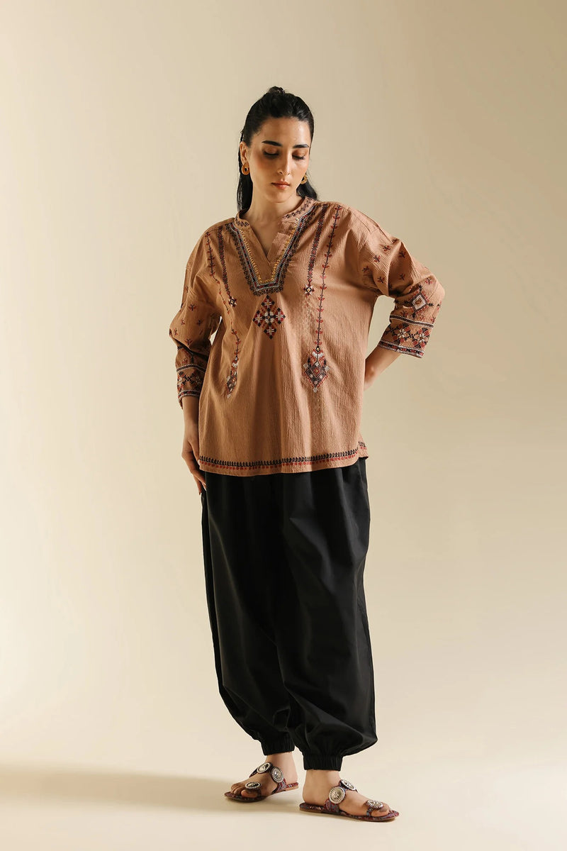 ETHNC Boho Kurti -DARK BROWN- (S4E0586/119/803)