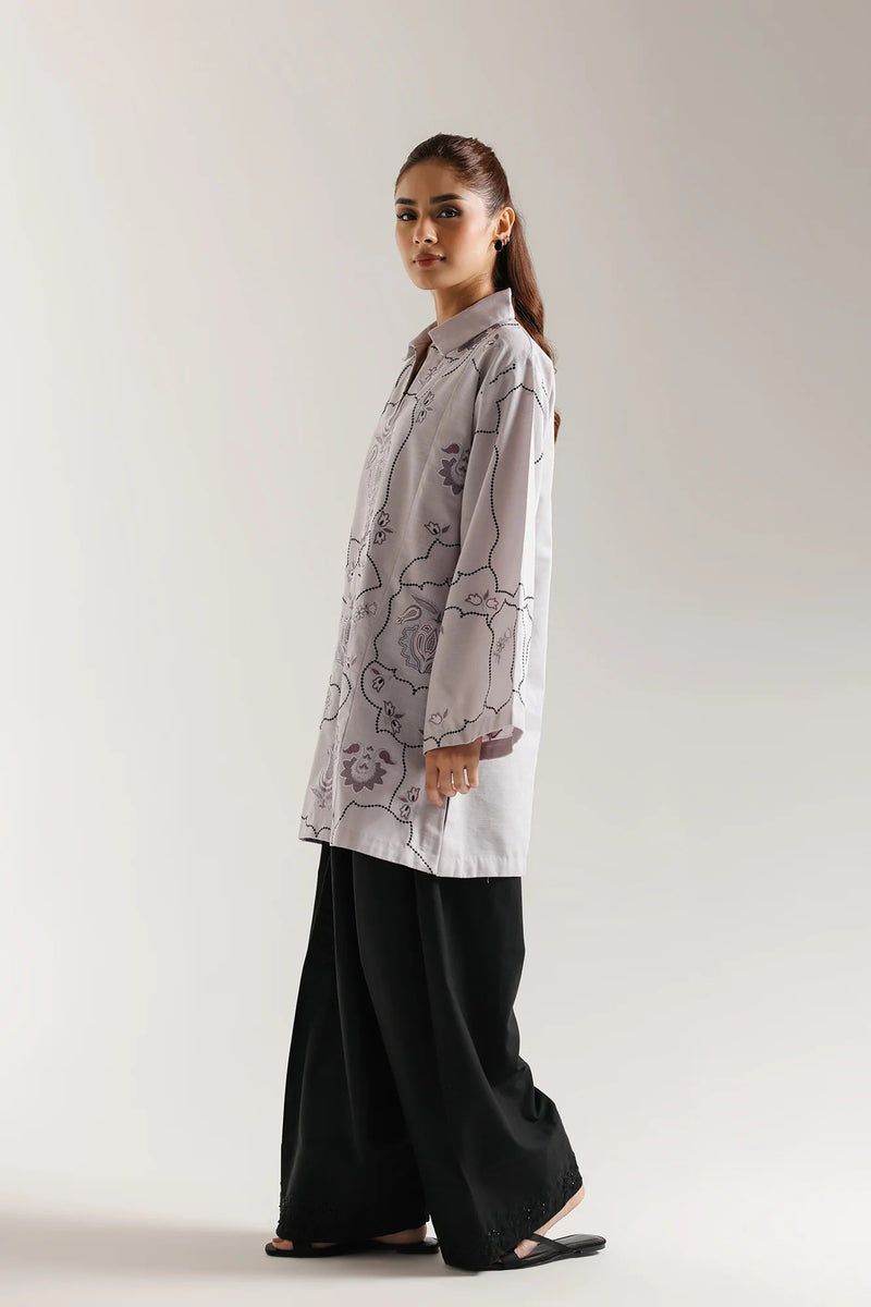 ETHNC Embroidered Casual Shirt – Light Grey - E7219/102/914