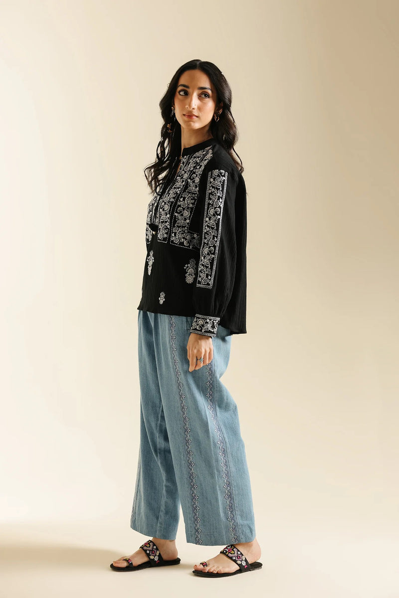 ETHNC Embroidered  Kurti - JET BLACK | S3E0447/119/902