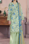 AELORA BY JOHRA Lawn fabric 3PC Summer Collection 2026 Unstitched JS-134 (Soft Mint Green)