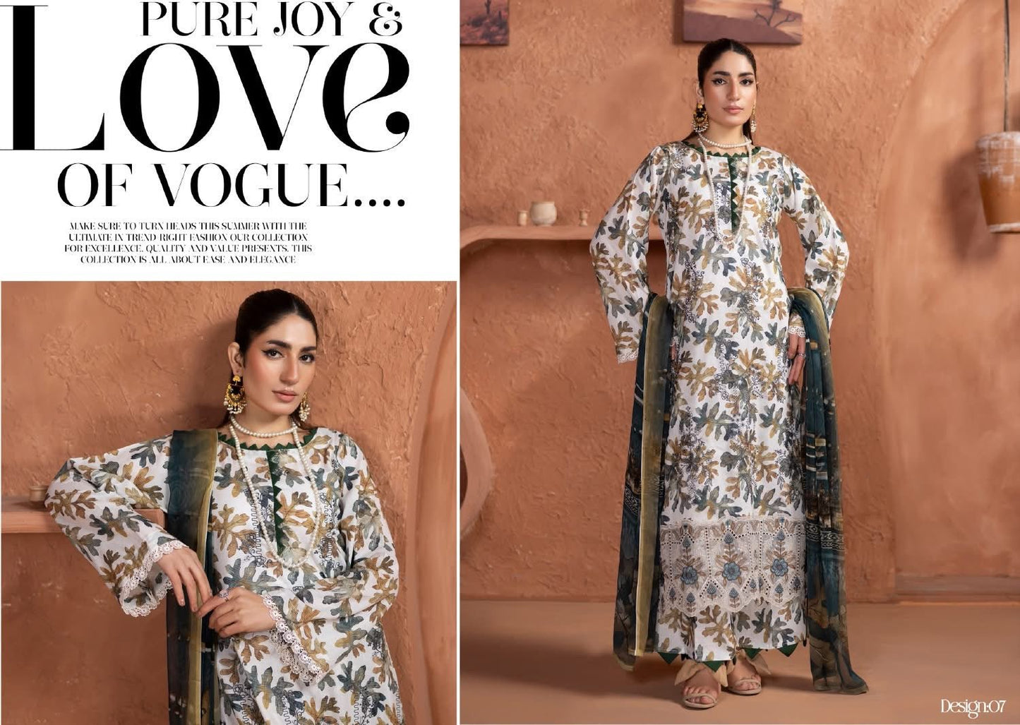 Prime Rose by Aalaya’s Summer Vol 01 ’26 | 3 PC UN - STITCHED | (SHIRT TROUSER & DUPPATA) Design - 04 (Green floral look) - Bristy's Collection