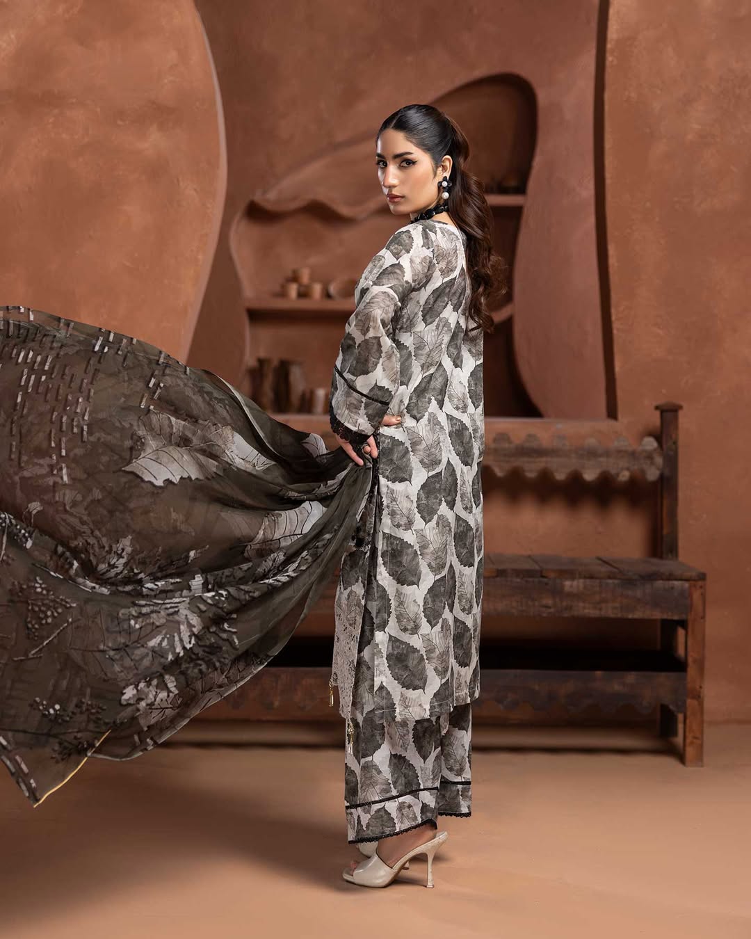 Prime Rose by Aalaya’s Summer Vol 01 ’26 | 3 PC UN - STITCHED | (SHIRT TROUSER & DUPPATA) Design - 07 (Black / monochrome look) - Bristy's Collection
