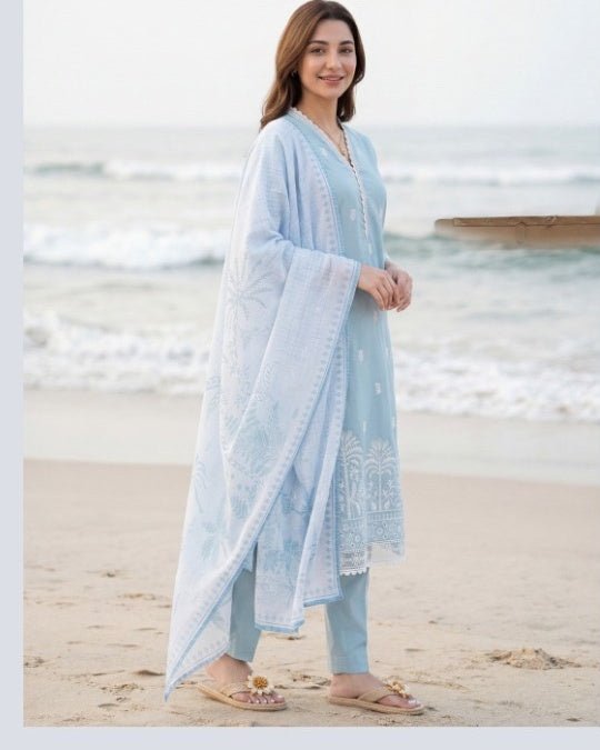 Sahil Embroidered Lawn By Tawakkal – Elegant Summer Collection 2026 (D - 2107 - Sahil) - Bristy's Collection