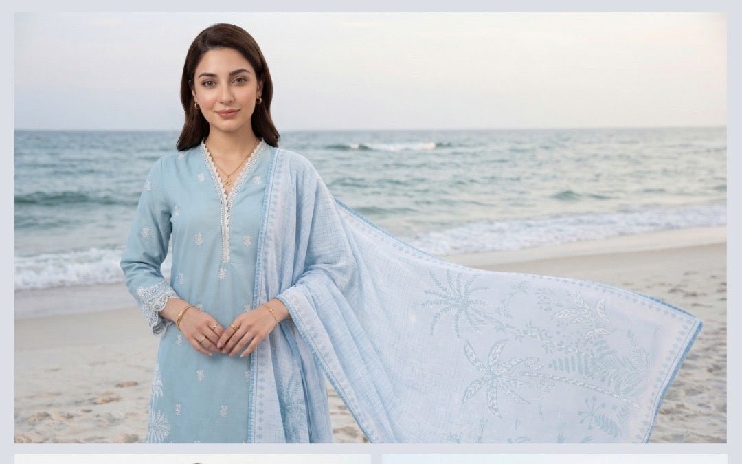 Sahil Embroidered Lawn By Tawakkal – Elegant Summer Collection 2026 (D - 2107 - Sahil) - Bristy's Collection