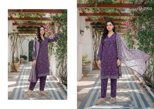 Tawakkal ARSHI STITCHED 3 Pieces (D - 2993 | Royal Plum Purple) - Bristy's Collection
