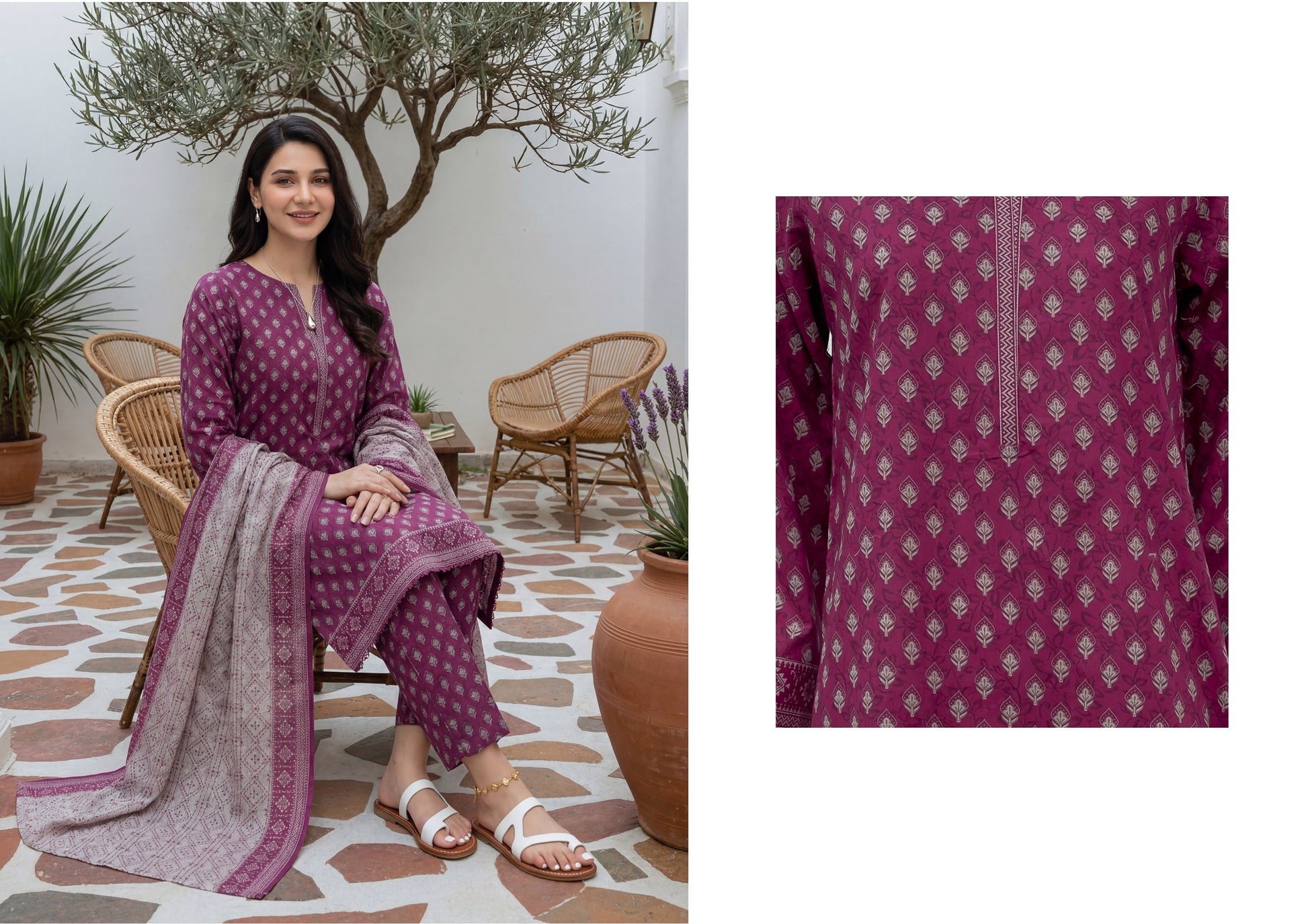 Tawakkal ARSHI STITCHED 3 Pieces (D - 2995 | Berry Wine - Bristy's Collection