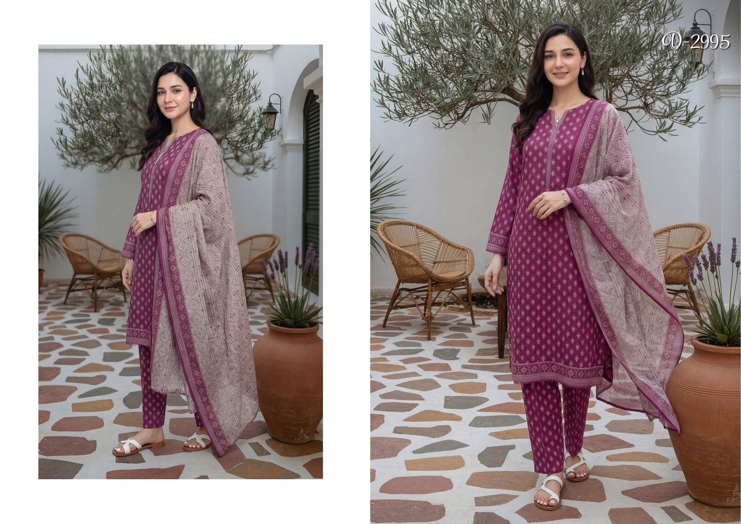 Tawakkal ARSHI STITCHED 3 Pieces (D - 2995 | Berry Wine - Bristy's Collection
